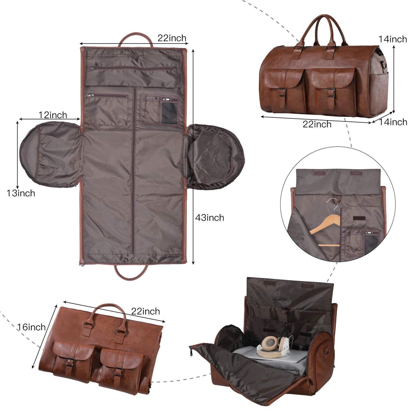 Hitch33™ Leather Weekender Garment Bag